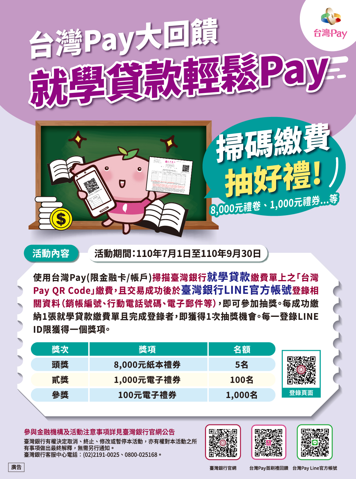 台灣Pay大回饋-就學貸款輕鬆Pay_台大